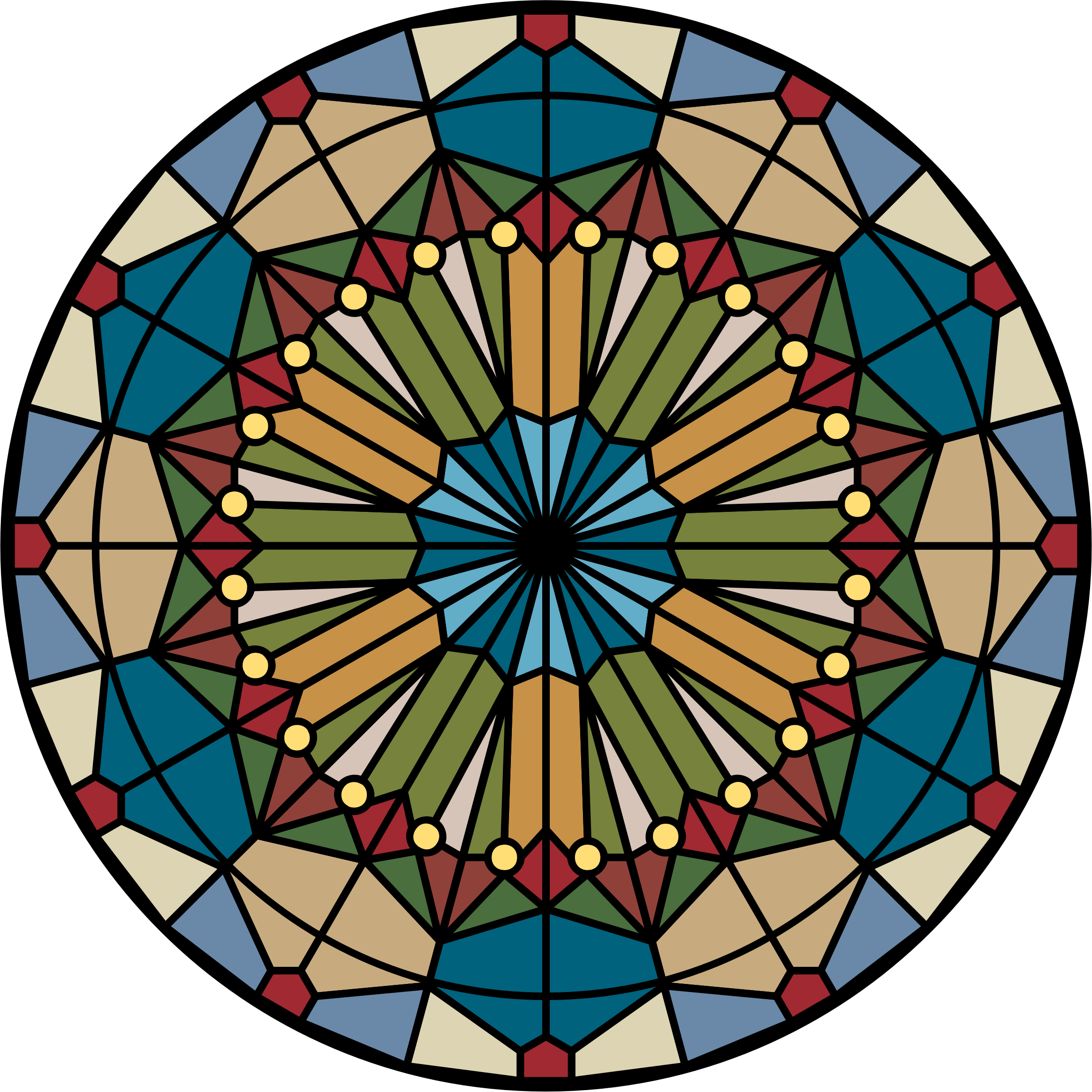 Rose Window - Geometrischer Musterentwurf Des Buntglases Modern Grußkarte (2304x2304)