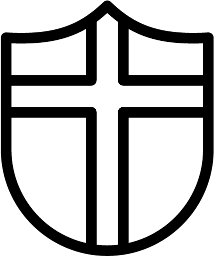 Shield Icon - Shield Outline With Cross (512x512)