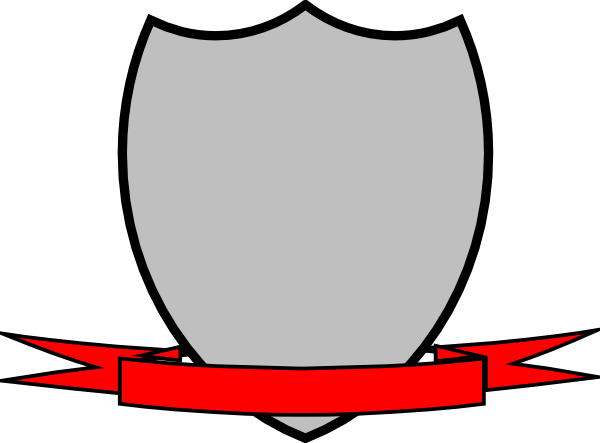 Shield Ribbon - Shield With Ribbon Vector (600x443)