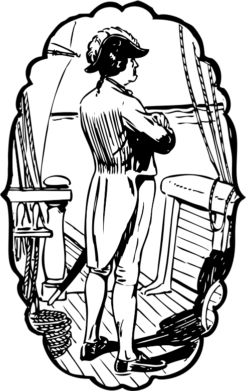 Medium Image - Ship Captain Black And White (491x778)