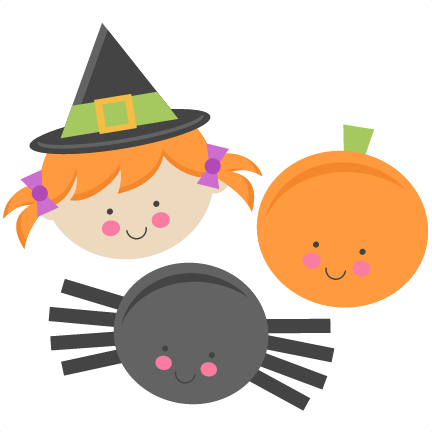 Cute Halloween Monsters Witch Pumpkin Spider Svg Scrapbook - Cute Halloween Pumpkin Png (432x432)