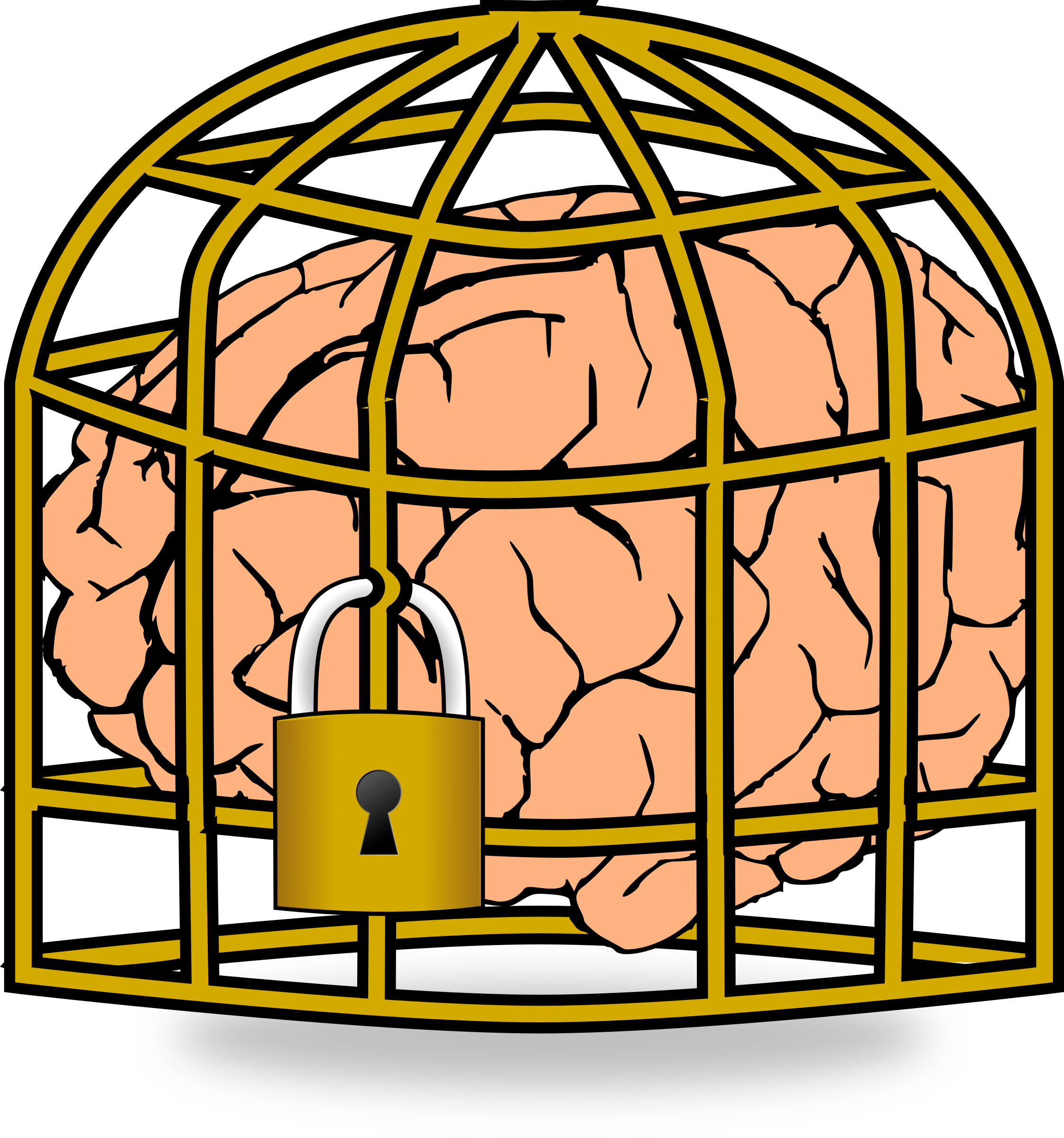 Brain Set - Simple Brain Drawing (2243x2400)