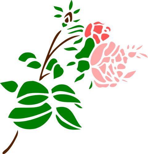 Stylized Pink Rose - Rose (480x500)