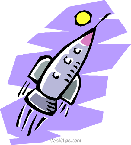 Rocket Ship Flying Through Outer Space Royalty Free - Outer Space (434x480)