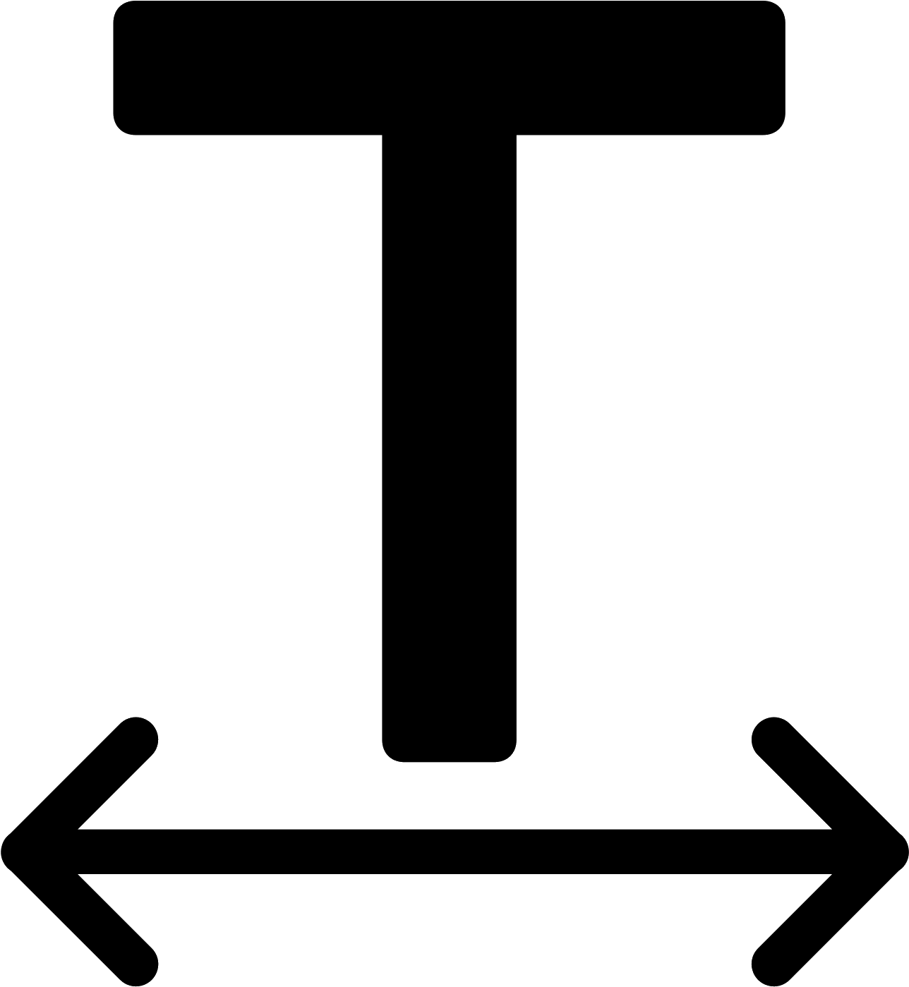 Text Width Filled Icon - Icon Dimensions (1600x1600)