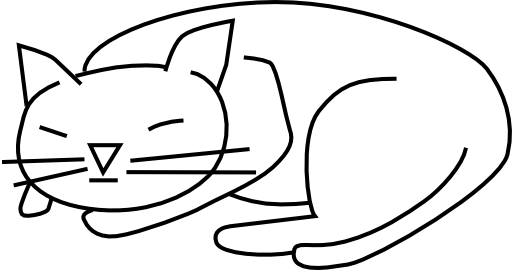 Sleeping Cat - Cat Clip Art (512x270)