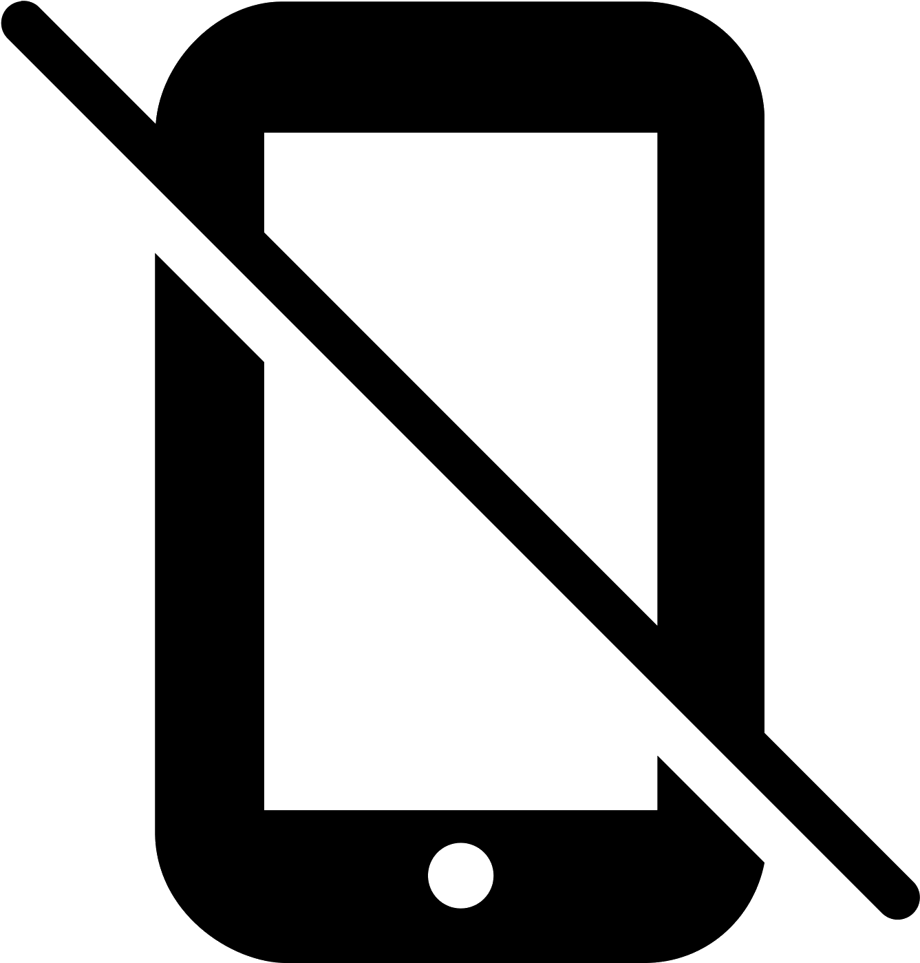 No Mobile Filled Icon - Mobile Device (1600x1600)