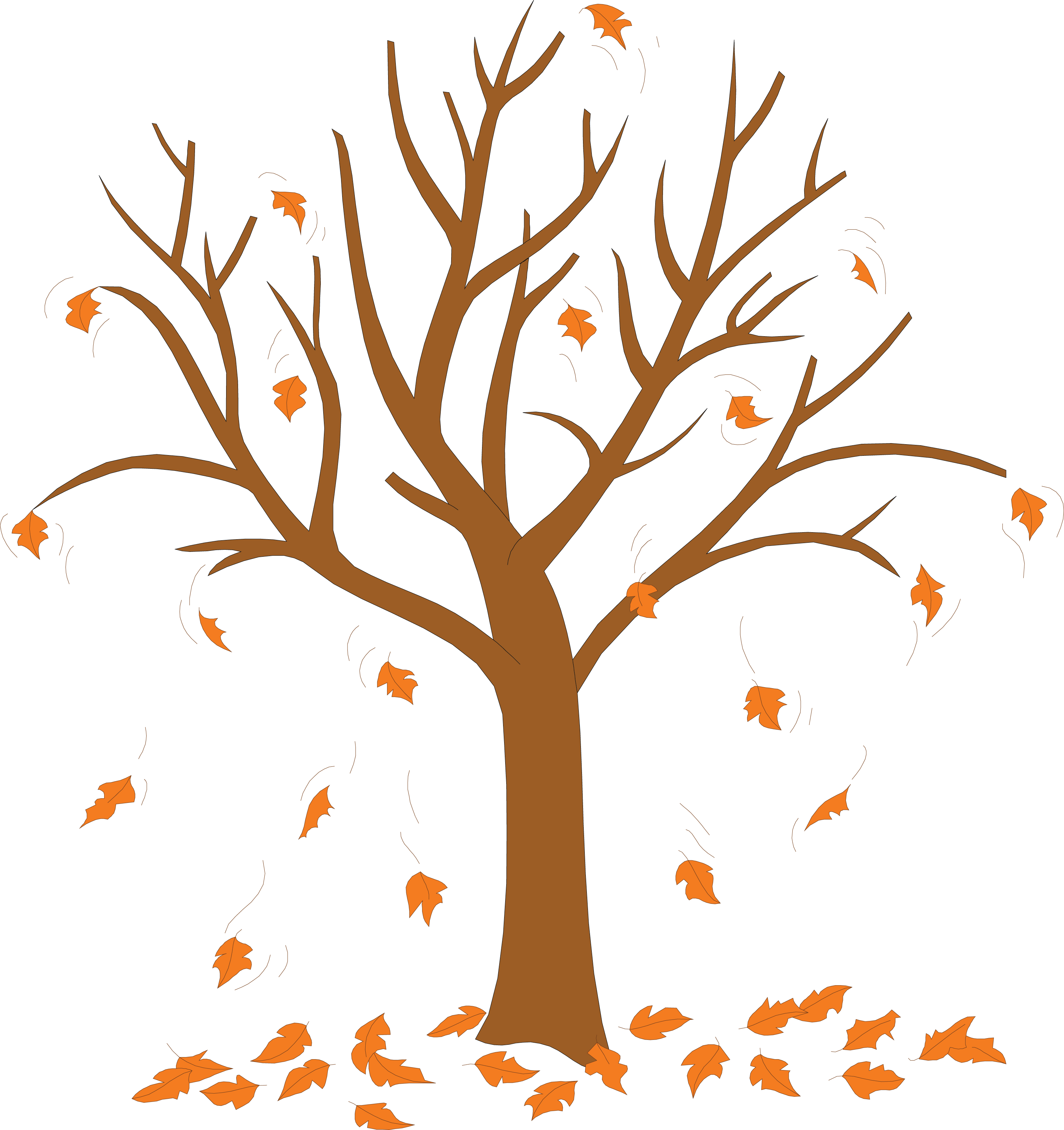 Leaves Falling Off Trees Clipart (3035x3223)
