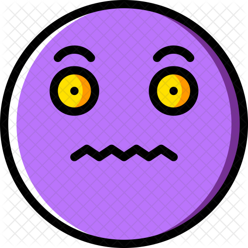 Scared Icon - Scared Emoji Black And White (512x512)