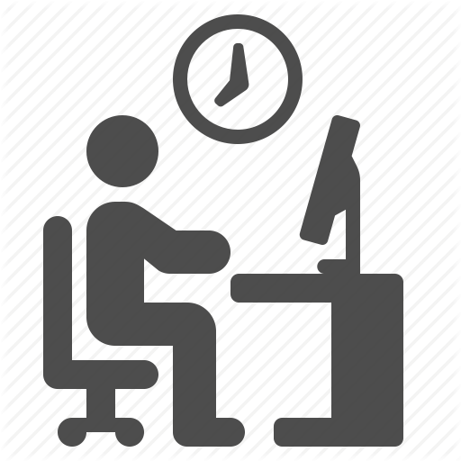 Working On Icon - Working At Desk Icon (512x512)