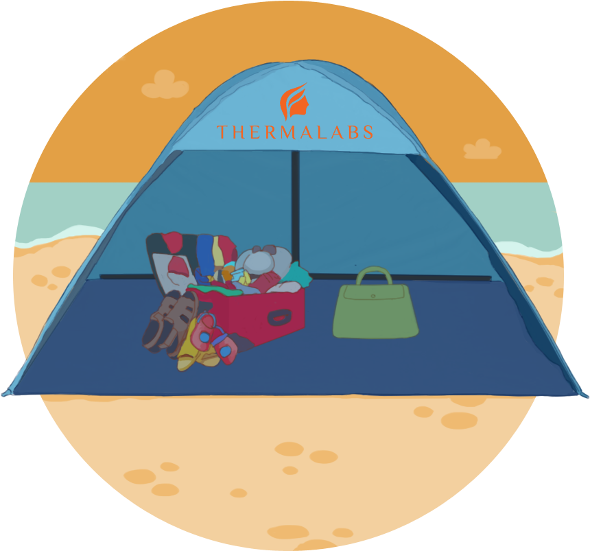 Beach Tent Uses - Illustration (1000x1050)