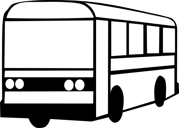 Bus Clipart Black And White - Drawing (600x431)