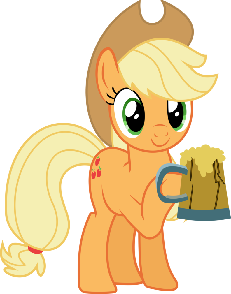 Applejack, Cider, Safe, Simple Background, Tankard, - Applejack (792x1009)