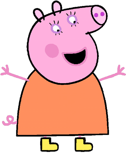 Peppa Pig Clipart - דפי צביעה פפה פיג (444x540)