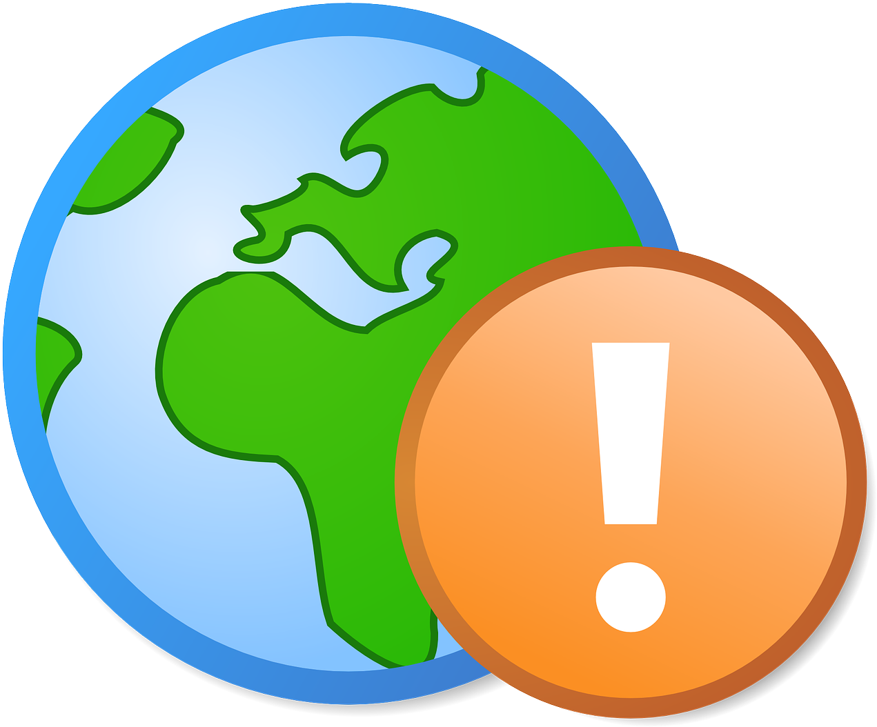 Green Blue Globe Earth Warning Transparent Image - Globe (1280x1124)