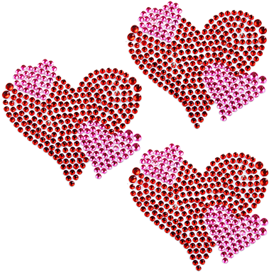 Red And Pink Hearts 3-pack - Red (400x400)