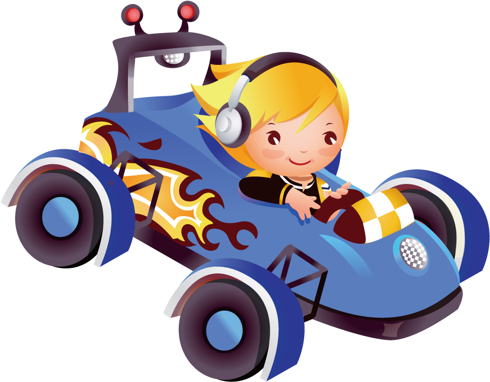 Cartoon Clip Art - بنت تقود السياره كرتون (1000x1000)