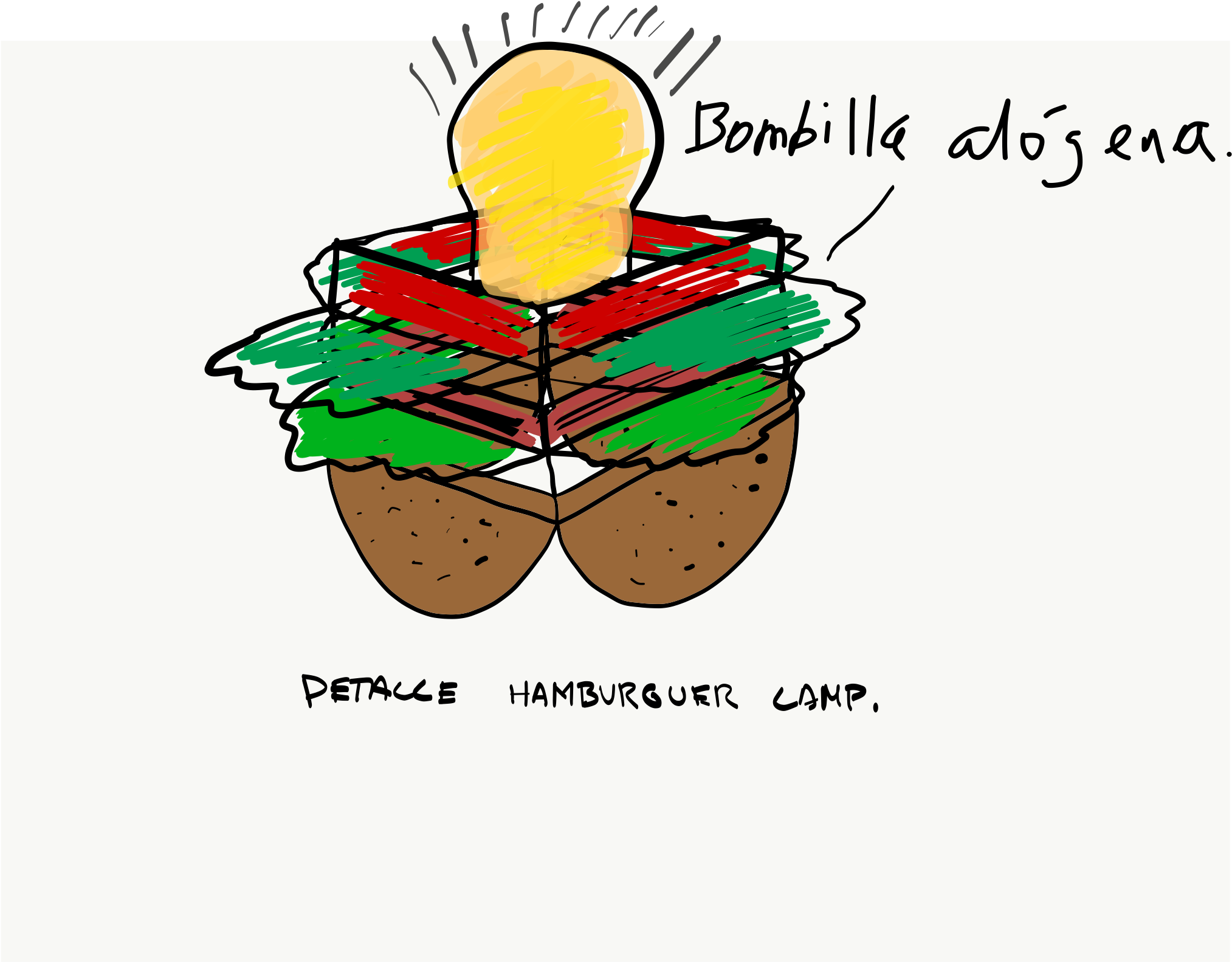 Hamburger Lamp - Illustration (2732x2048)