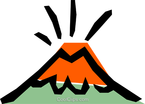Volcano Clipart Vector - Volcano Vector Transparent (480x347)