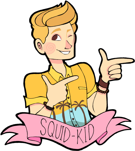 Squid-kid - Cartoon (500x537)
