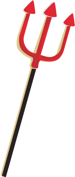Devil Clipart - Trident Cartoon (343x600)