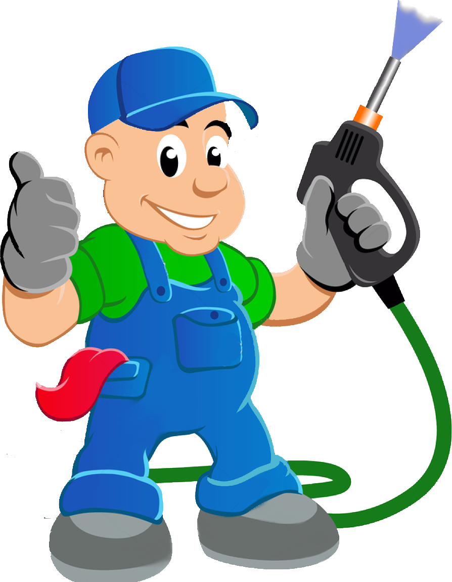 "your Problem Is Our Solution" - Man Pressure Washing Vector (894x1149)