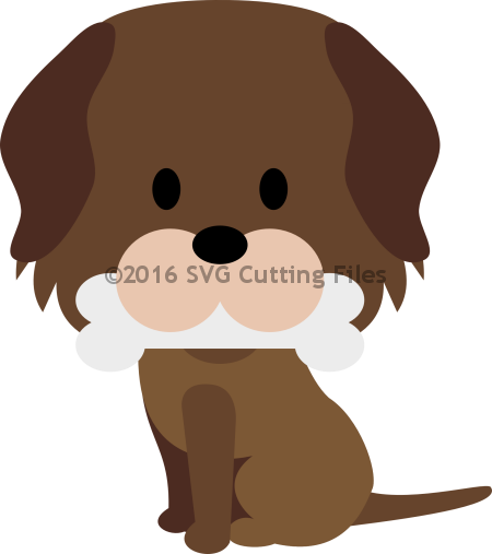 Pup With Bone In Mouth - Scalable Vector Graphics (450x507)