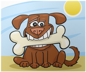 Cartoon Big Dog With Bone (400x400)