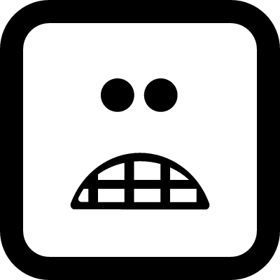 Scared Emoticon Square Face Vector - Square Smiley Face (400x400)