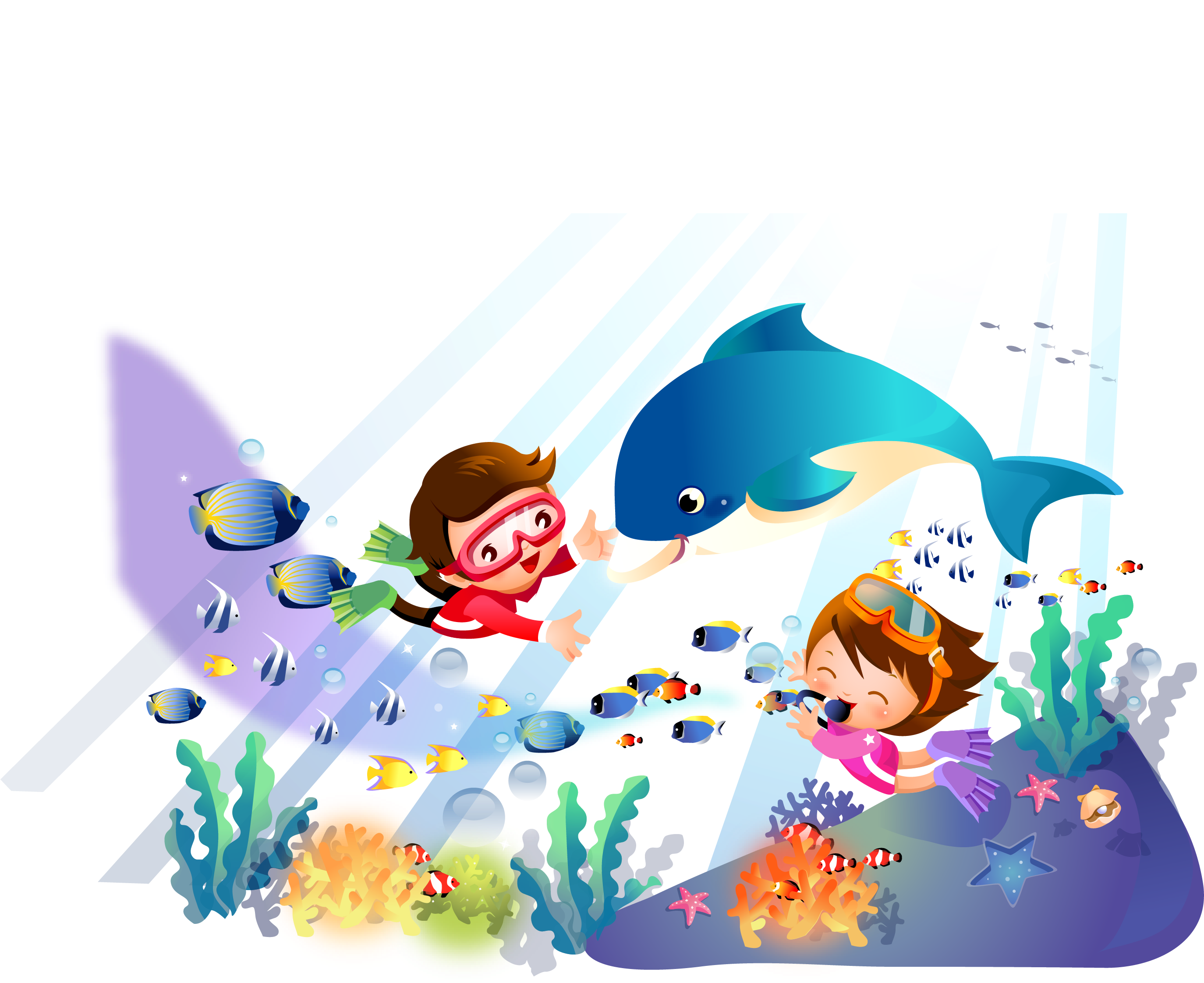 Seabed Cartoon Fish - Illustration (2747x2318)