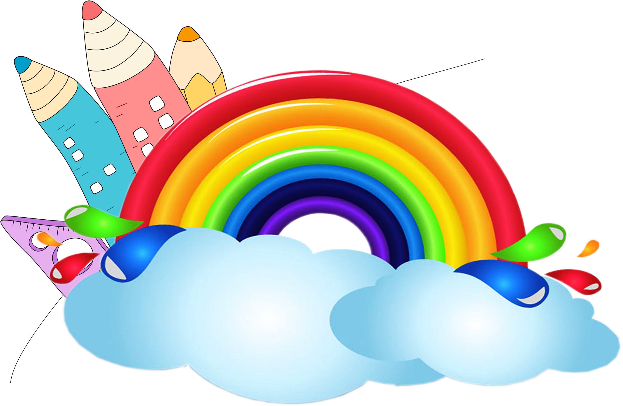 Cartoon Painted Rainbow - Illustration (2413x1777)