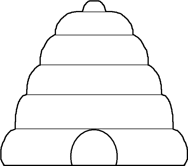 Beehive Clipart - White (634x570)