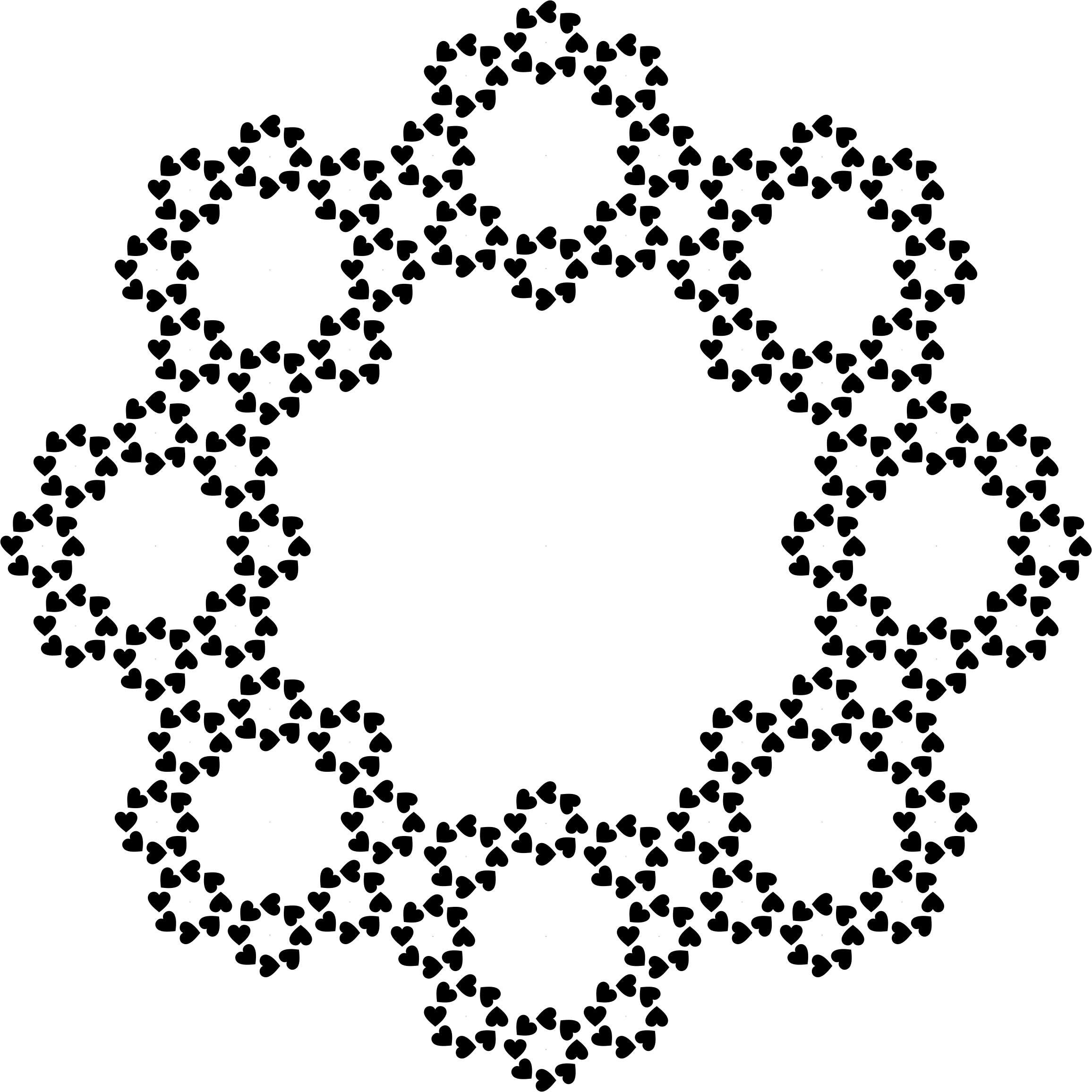 Hearts Frame Black - Circle (2312x2312)
