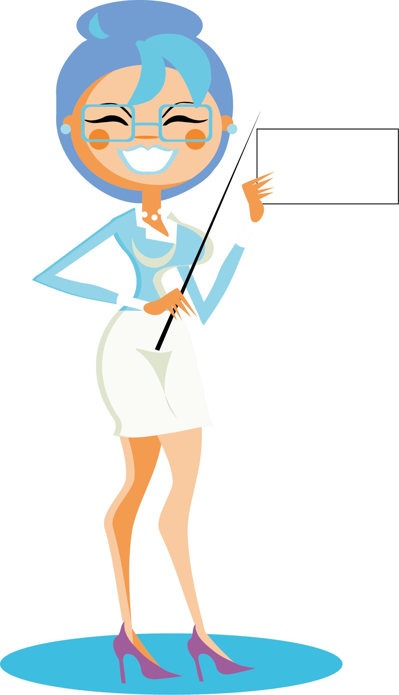 美女教师 - Vector Maestra Png (1292x2250)