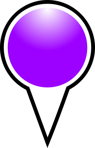 Map Pointer Purple Color Vector Illustration - Black And White Globe (512x779)