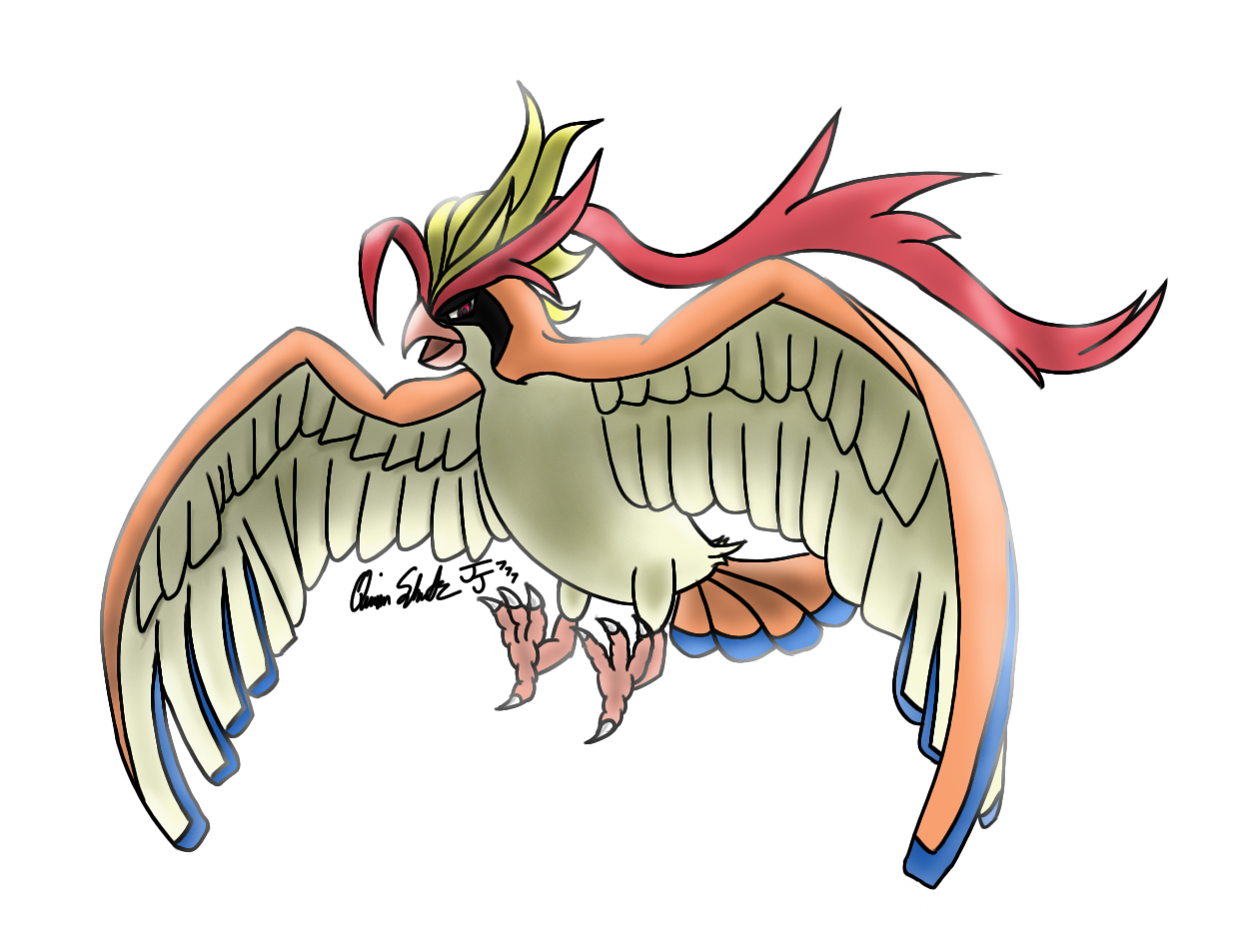 Mega Pidgeot - Cartoon (1259x985)