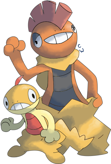 Scraggy Evolution Line By Cherubimonx - Scraggy Evolve (467x564)