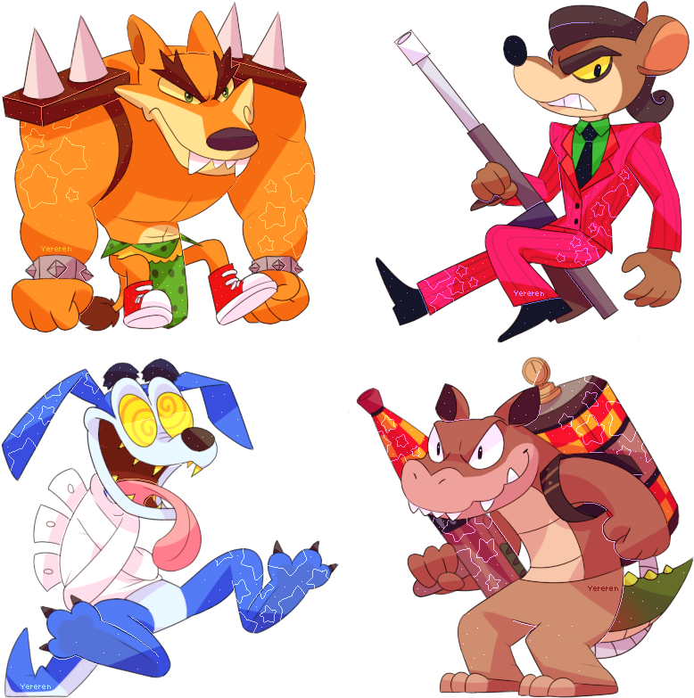 Enemies Chibi Set - Crash Bandicoot (800x800)