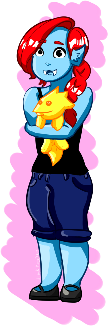 Cuddly Undyne - Cartoon (664x1204)