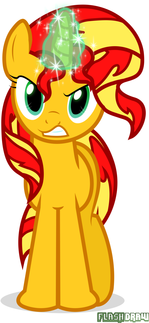 رینبو پاور کریستالی - Mlp Sunset Shimmer Magic (628x1273)