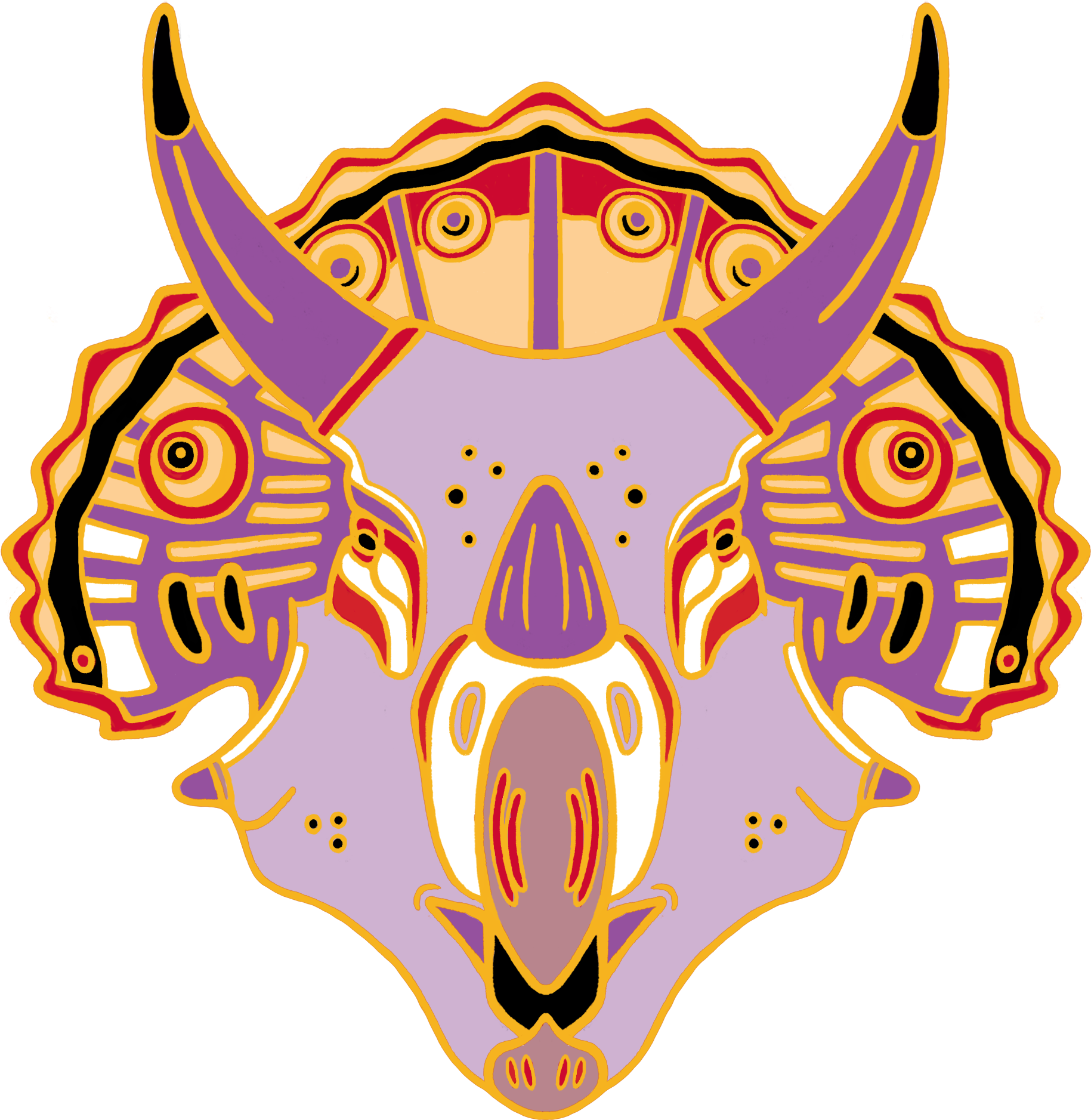 Triceratops Pin - Illustration (1846x1915)