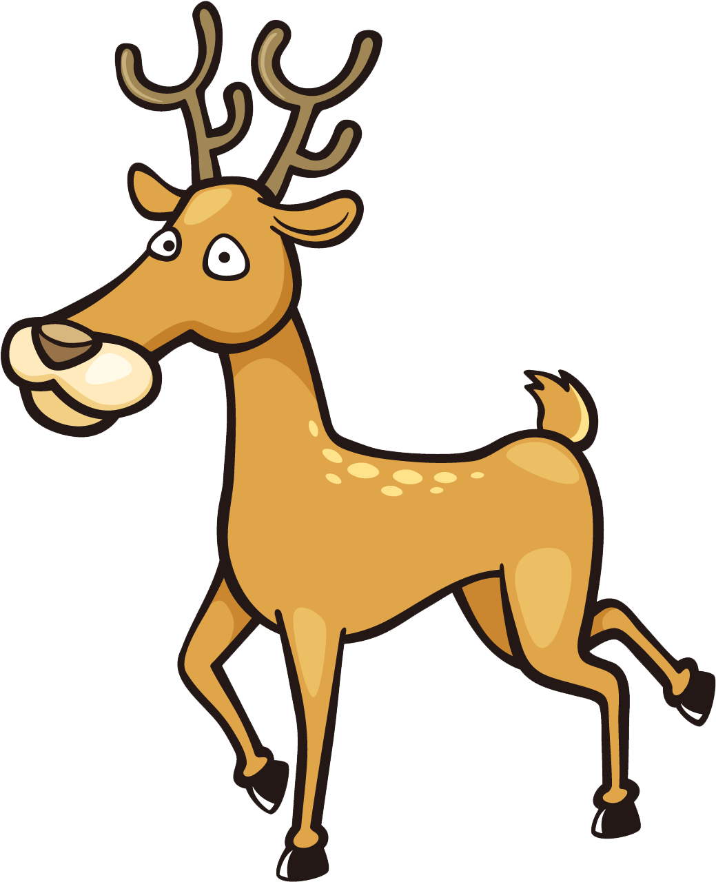 Drawn Cartoon Deer - Drawing (1314x1558)