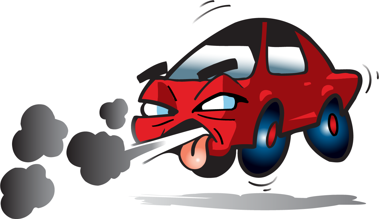 Cartoon Pollution Poster - Car (1322x764)