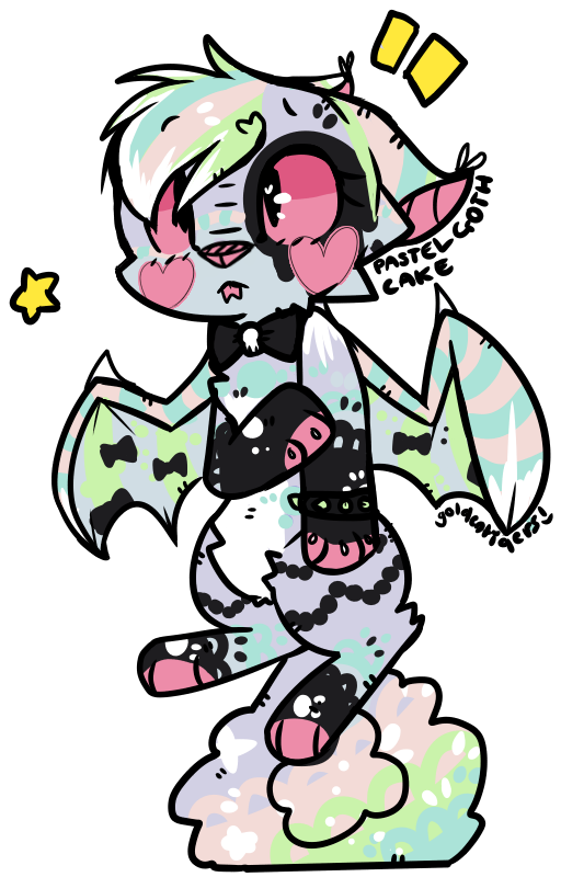Pastel Goth Cake - Cartoon (600x800)
