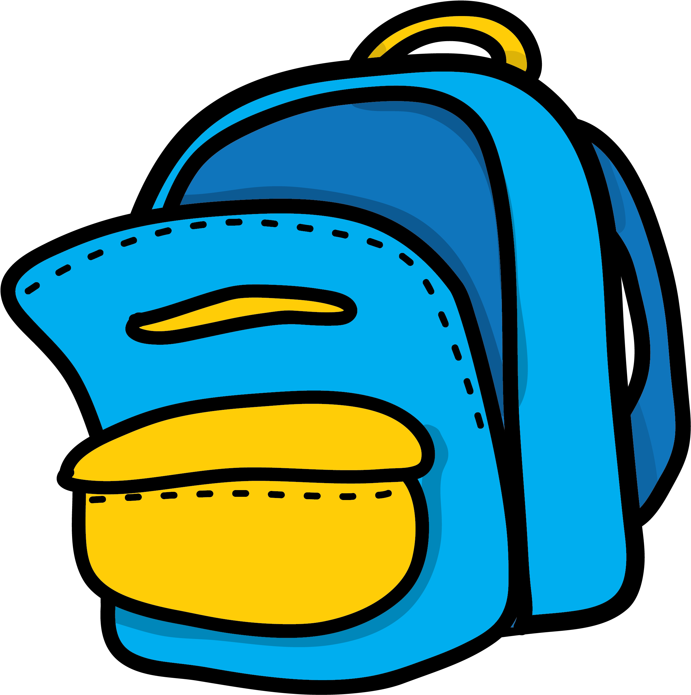 Blue & Yellow Backpack Clipart - Backpack (2550x3300)