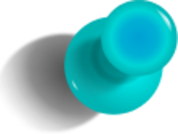 Blue Push Pin Png (600x454)