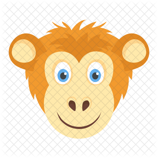 Monkey Face Icon - Yellow (512x512)