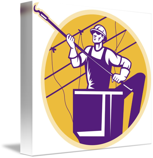Lineworker Power Lineman With Hook Lineworker Power (628x650)