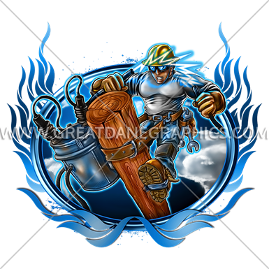 Lineman Flames - Illustration (385x385)