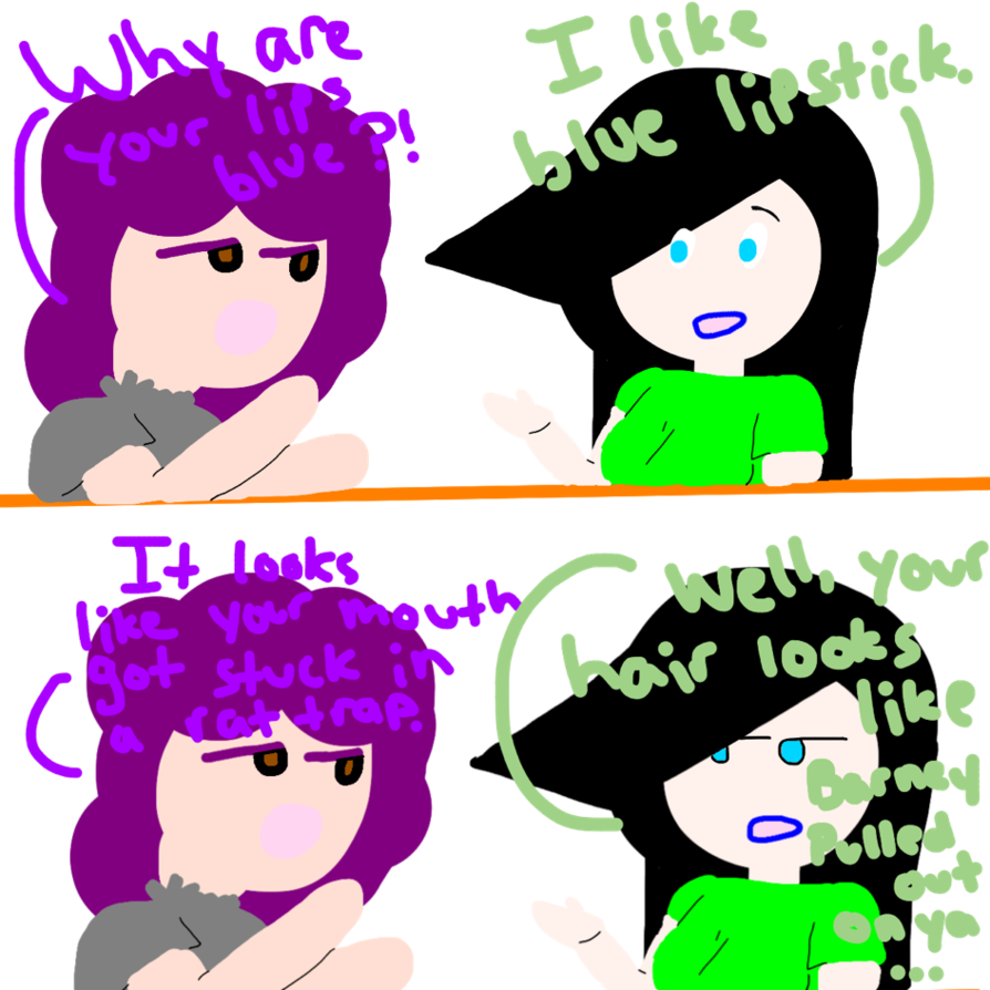 Blue Lipstick - Cartoon (894x894)